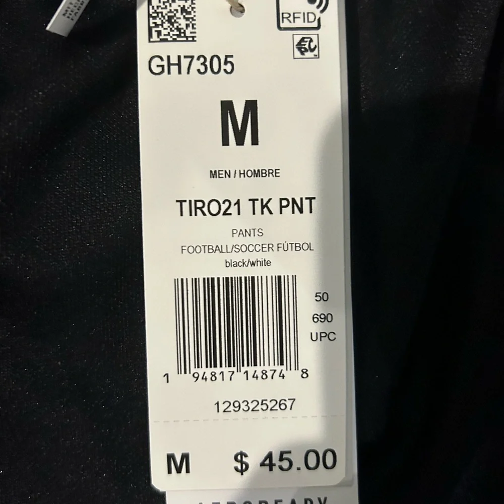 NWT Mens Medium Adidas Jogging Pants Black - Picture 6 of 6